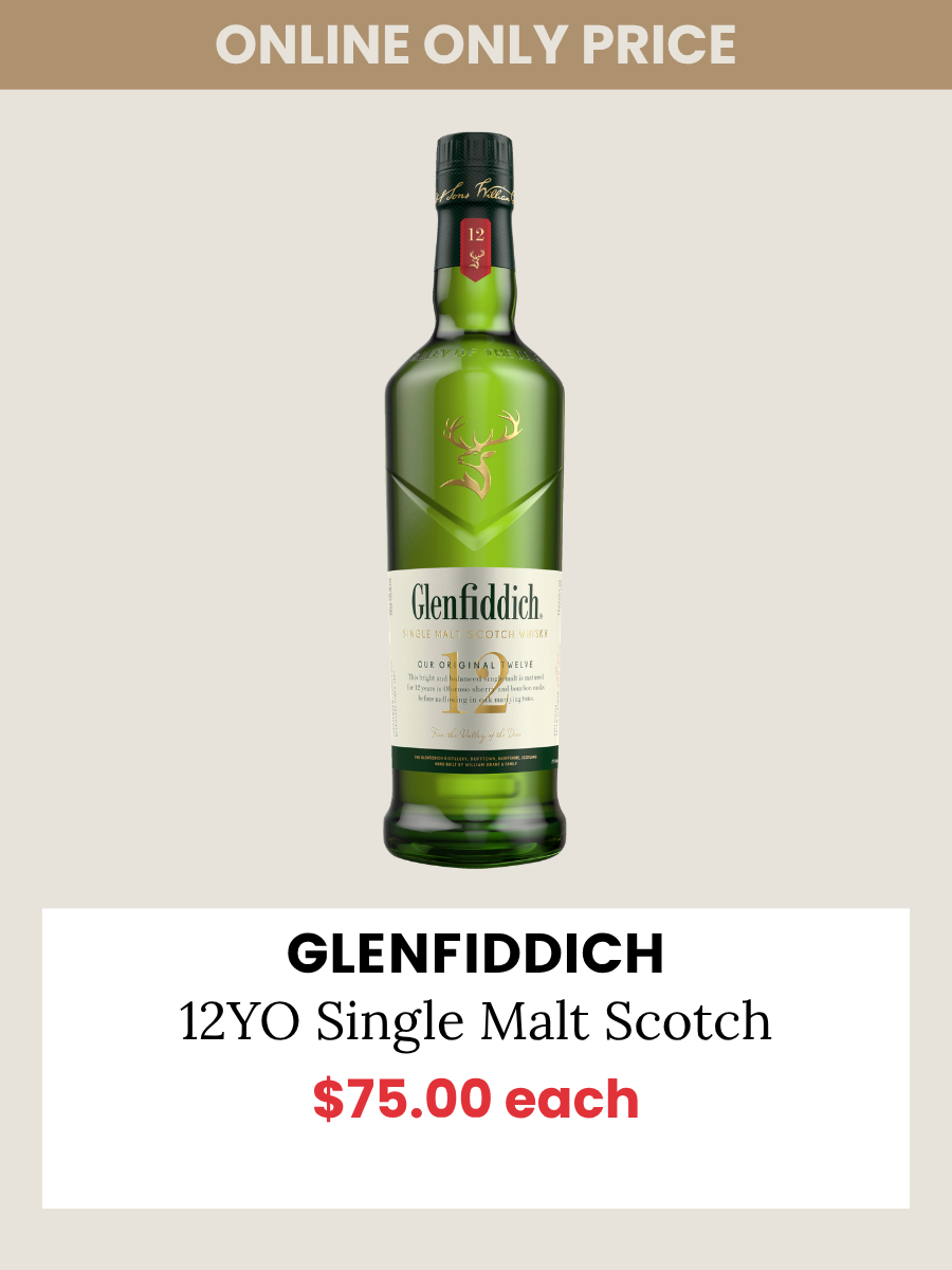 Glenfiddich 12YO Single Malt  Scotch Whisky 700mL